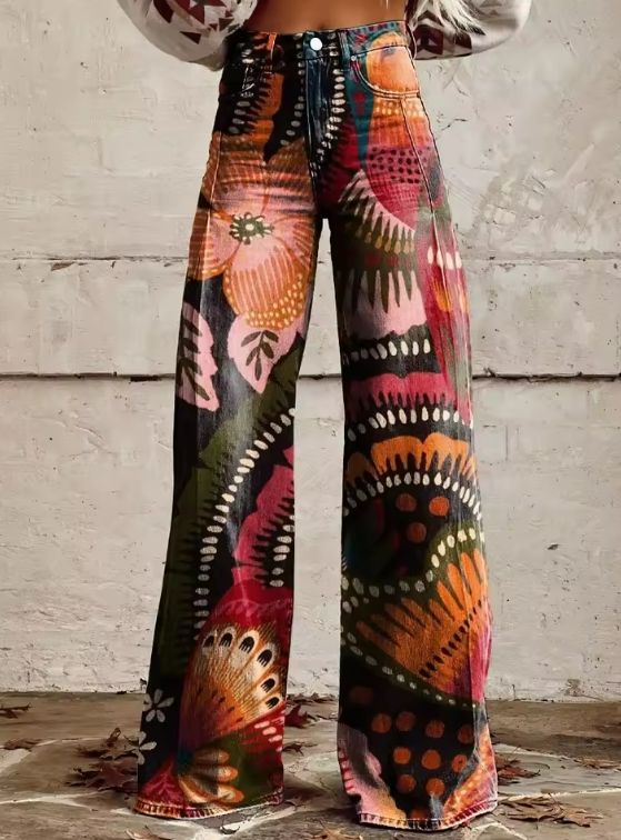 Laure | Pantalon Doux à Motif Organique