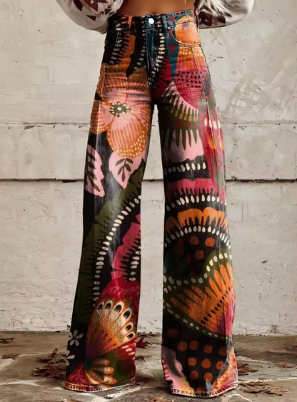 Laure | Pantalon Doux à Motif Organique