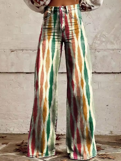 Noémie | Pantalon Imprimé en Motifs Naturels