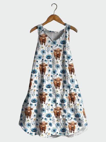 Bérénice | Robe avec Imprimé de Vaches