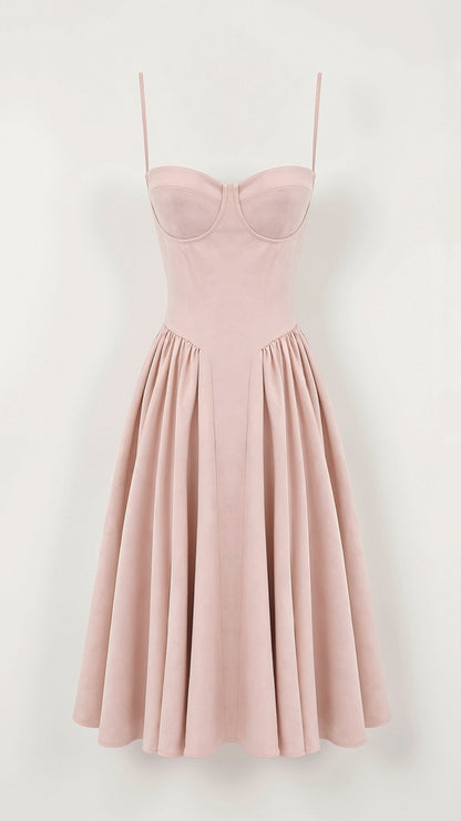 Odete - Robe midi à corsage structuré