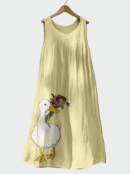 Bibiane | Robe avec Imprimé de Canard