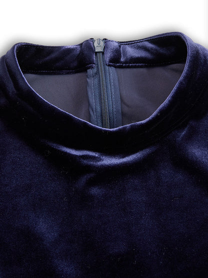 Julie | Robe Midi à Manches Longues Bleu Marine