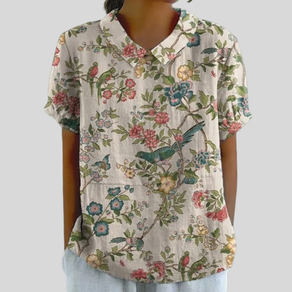 Sara | Haut Fleuri Confort Élégant