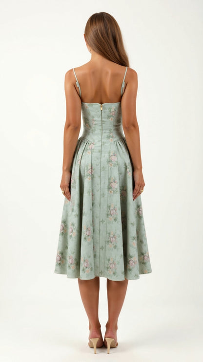 Odete - Robe midi à corsage structuré