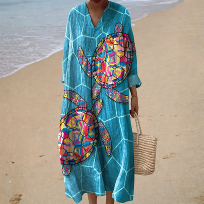 Nadège | Robe d’Été Imprimée Flatteuse