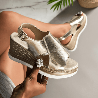 Baylie - Sandales Stylées Métalliques