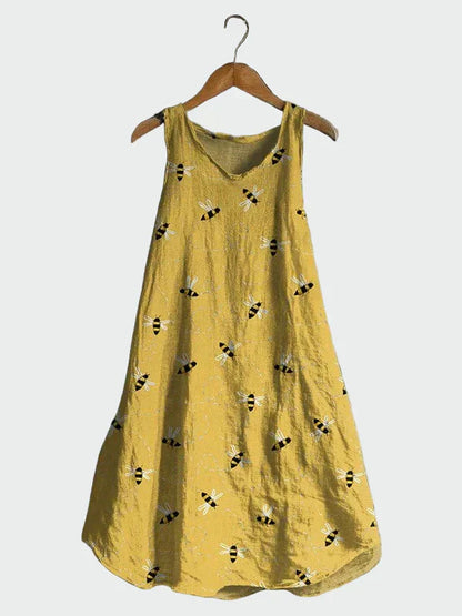 Violette | Robe avec Imprimé d'Abeilles