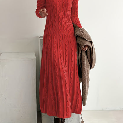 Sarah | Robe Maxi en Tricot Câblé Confortable