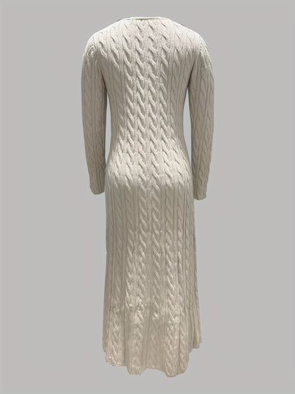 Sarah | Robe Maxi en Tricot Câblé Confortable
