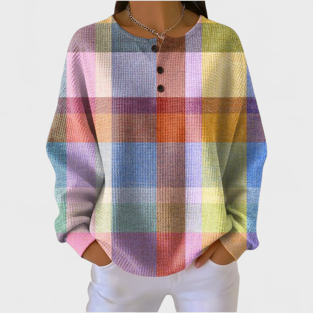 Adèle | Pull avec motif écossais coloré