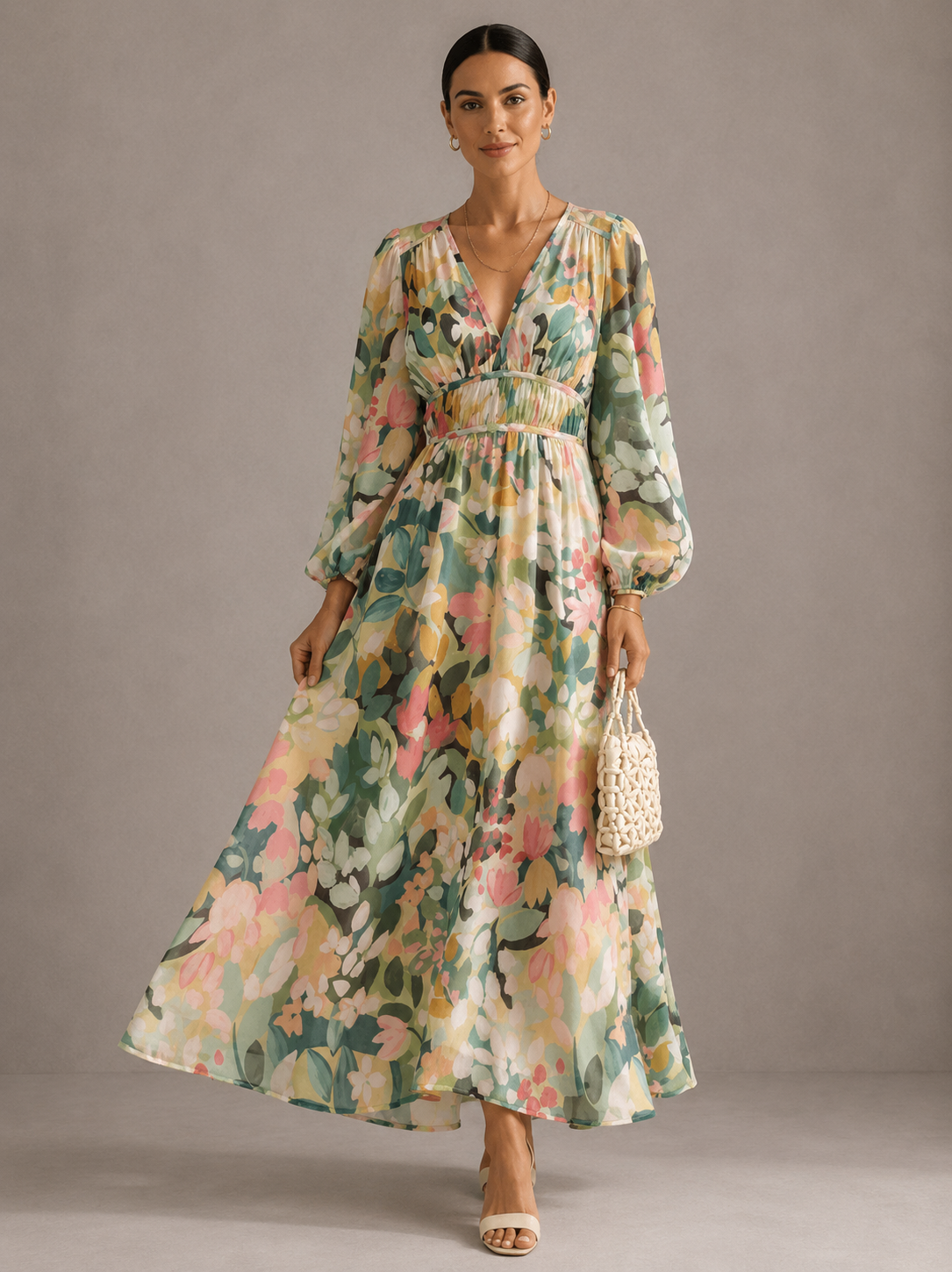 Colette | Robe Féminine à Motif Fleuri