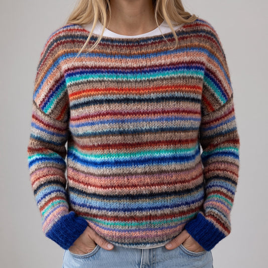 Essi | Pull rétro coloré avec motif rayé