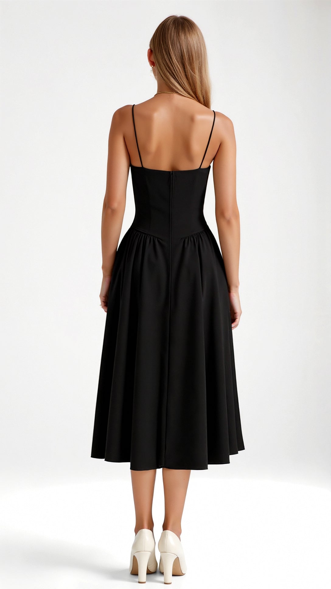 Odete - Robe midi à corsage structuré