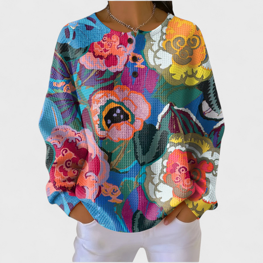 Das Ida | Pull avec de grandes fleurs colorées