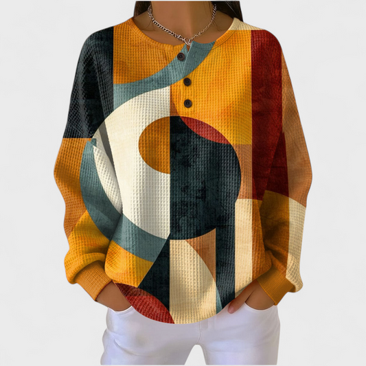 Léa | Pull avec motif rétro géométrique