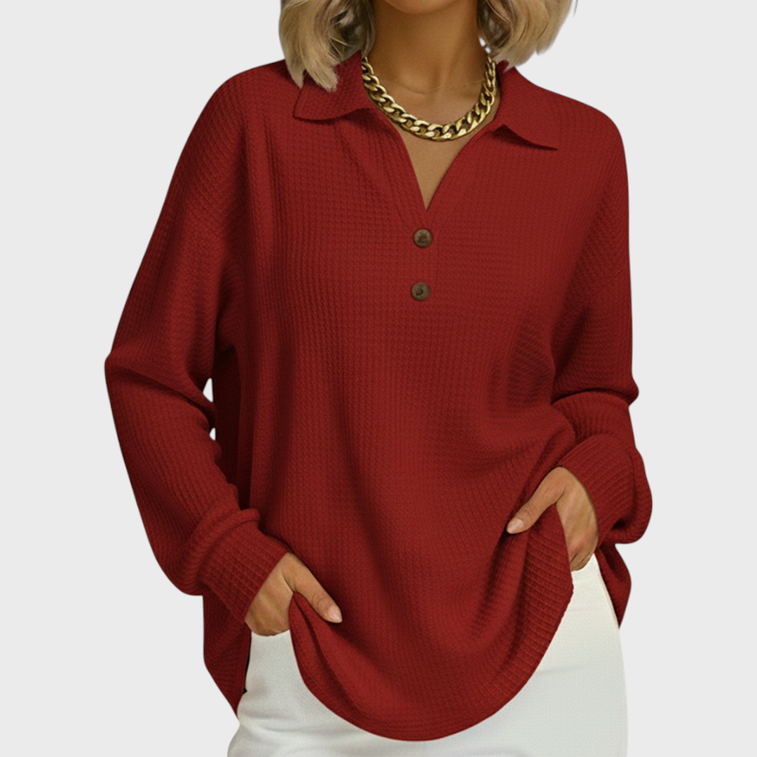 Das Laura | Pull orange avec col polo