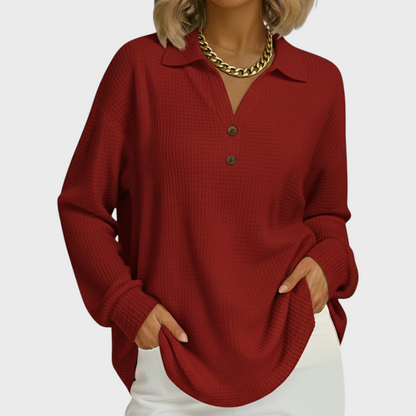 Das Laura | Pull orange avec col polo