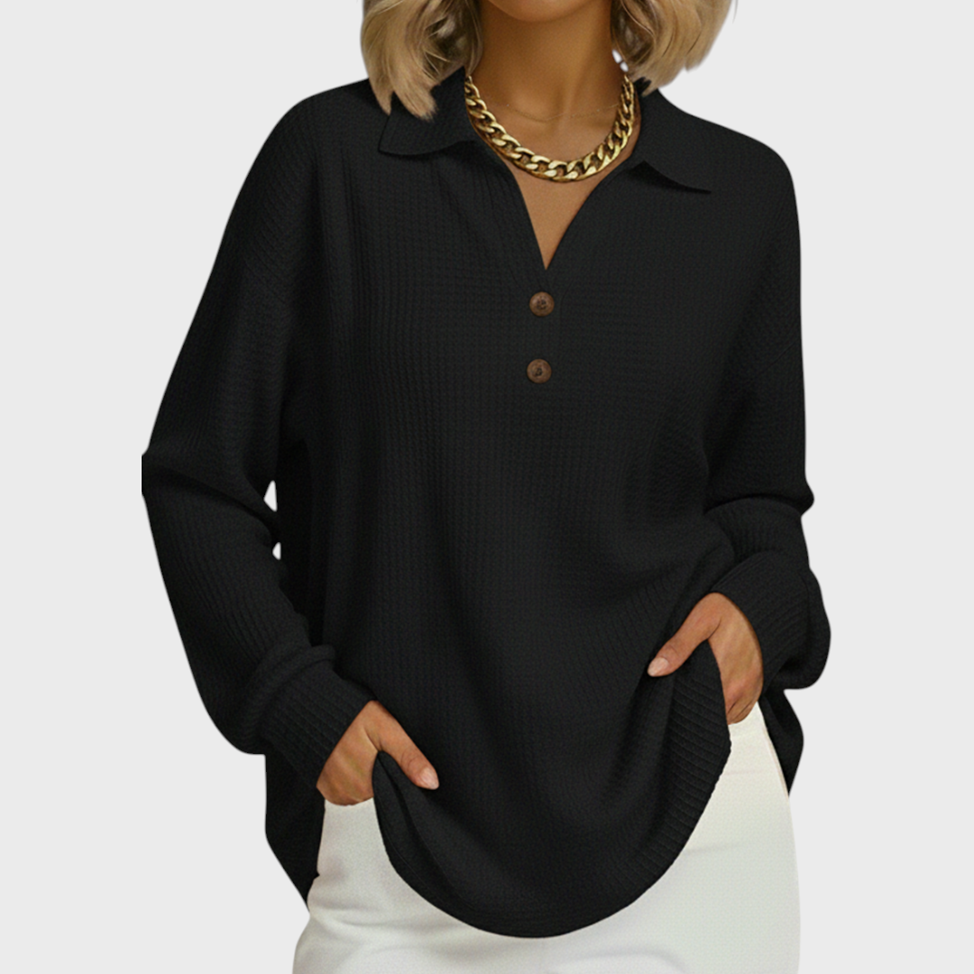 Das Laura | Pull orange avec col polo
