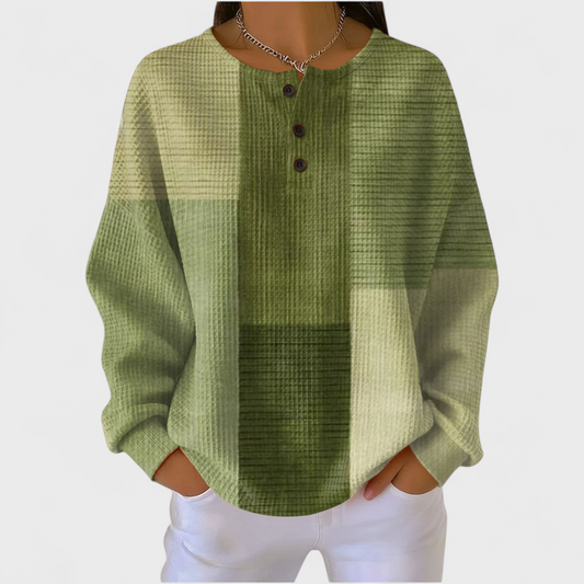 Das Nora | Pull olive avec color-block
