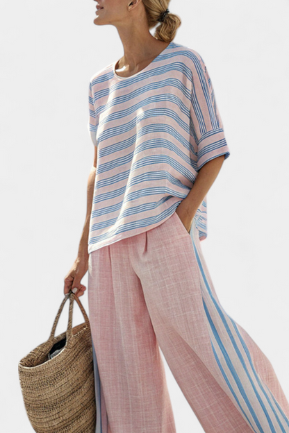 Cecília - Ensemble En Lin De Bambou Rose