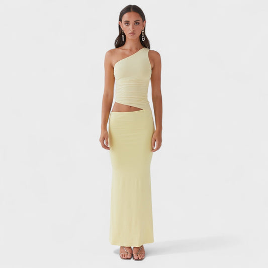 Serenela - Robe maxi asymétrique