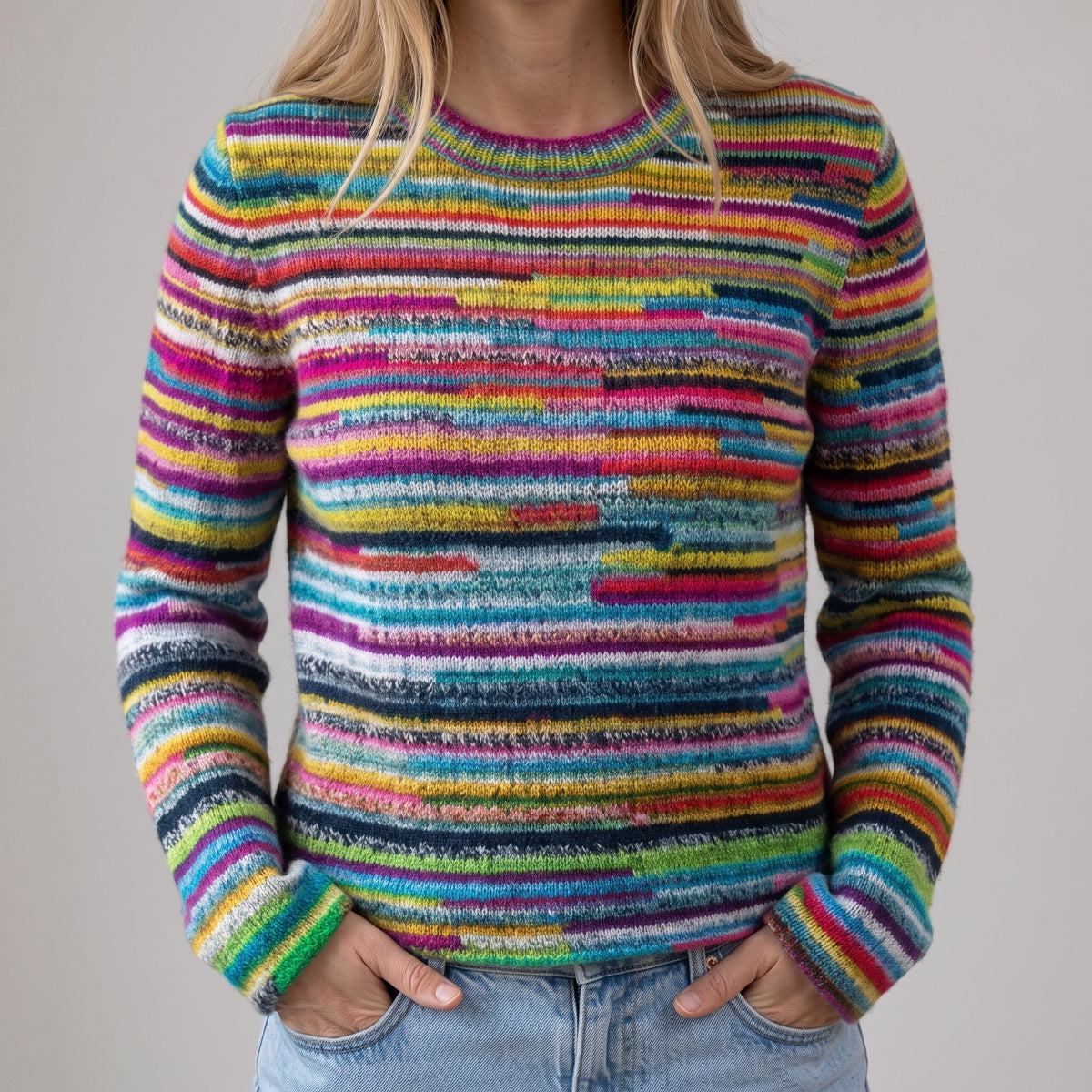 Das Gretel | Pull rétro coloré avec motif rayé
