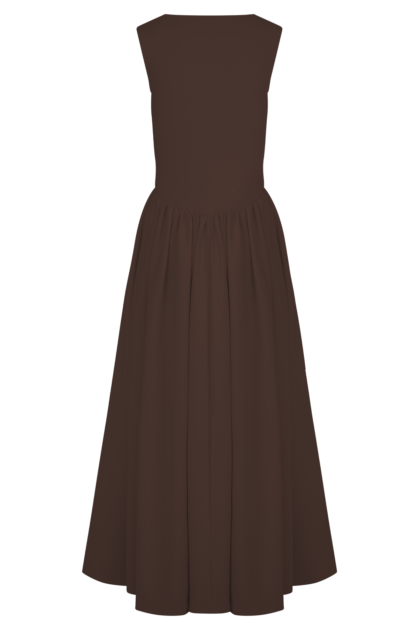 Sara - Robe midi en maille marron