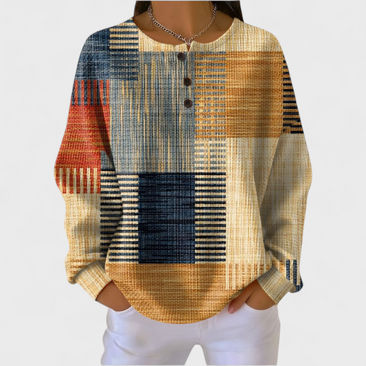 Thea | Pull avec motif patchwork coloré