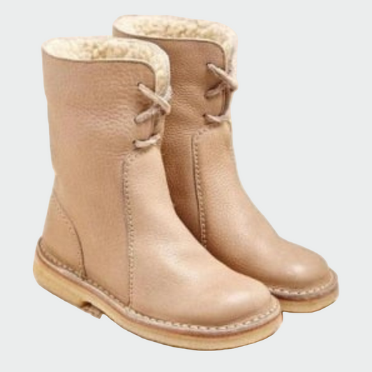 Bottes pour hommes en cuir imperméable avec doublure en laine