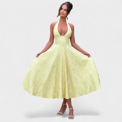 Halina - Robe midi avec corset