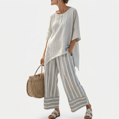 Clarisse - Ensemble Blouse Asymétrique