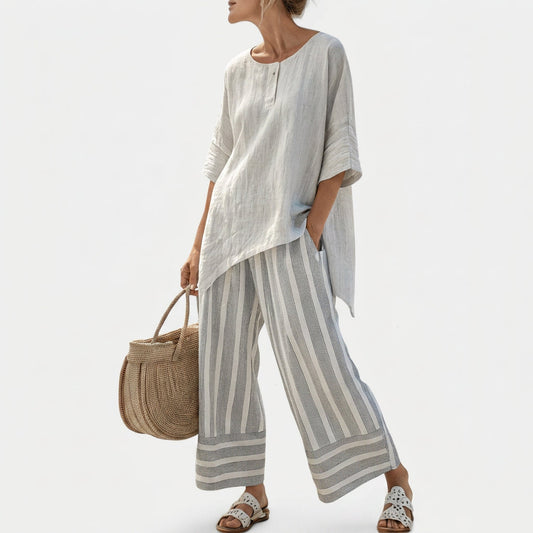 Clarisse - Ensemble Blouse Asymétrique