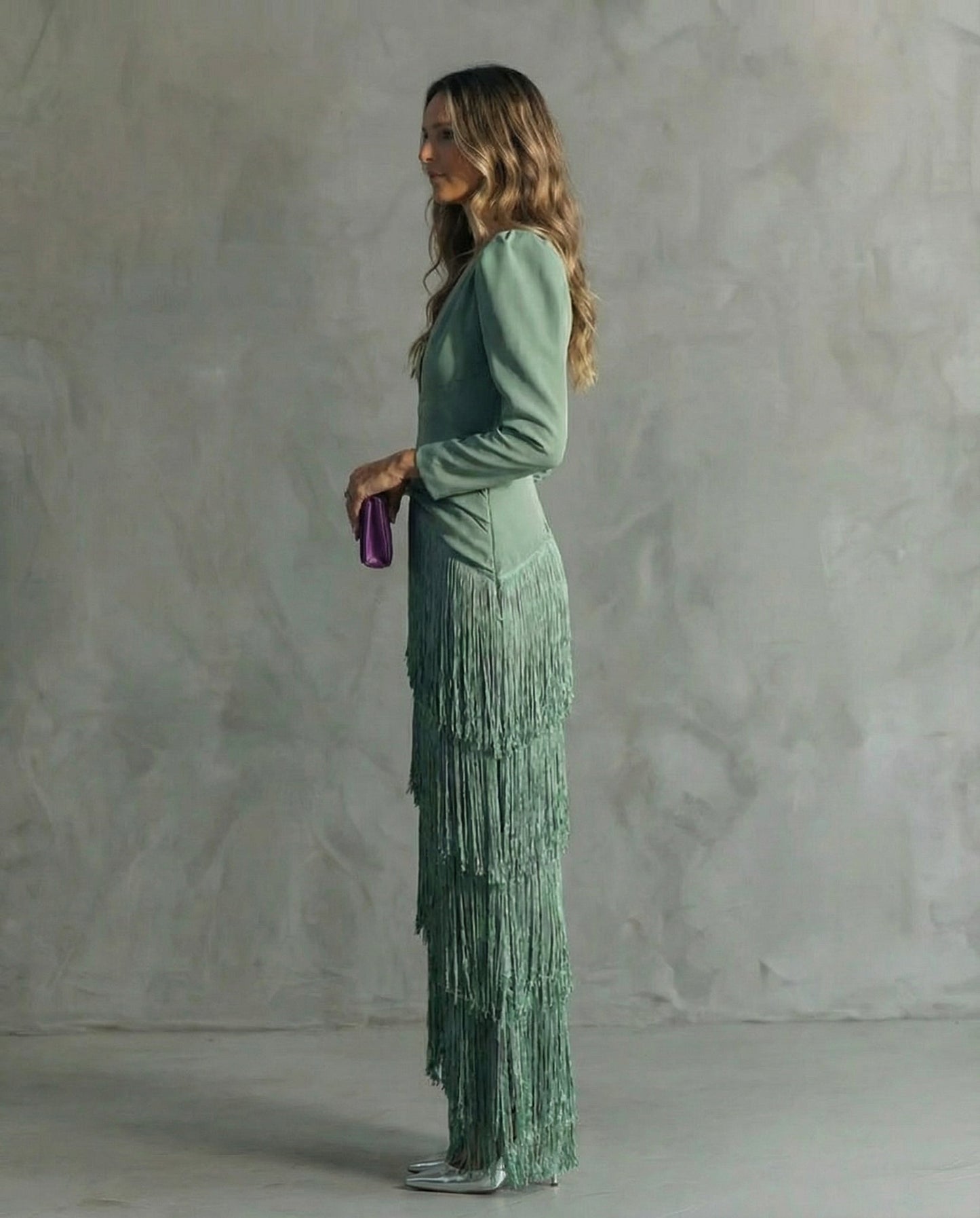 Camille | Robe Élégante à Manches Frangées
