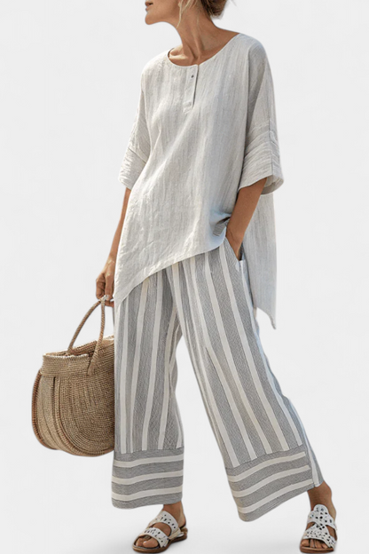 Clarisse - Ensemble Blouse Asymétrique