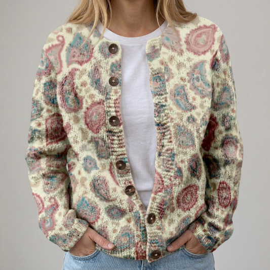 Clara | Cardigan d'automne avec motif floral