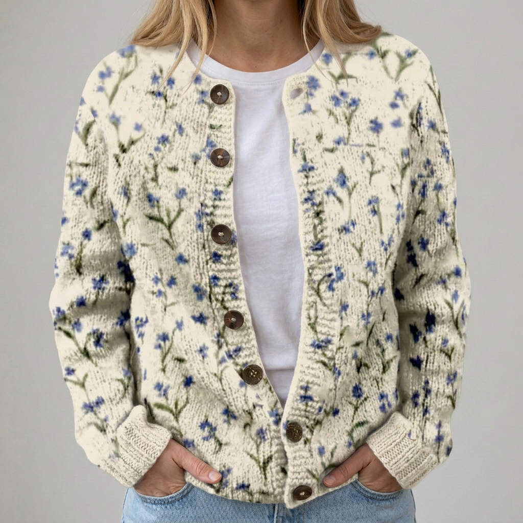 Romy | Cardigan floral d'automne