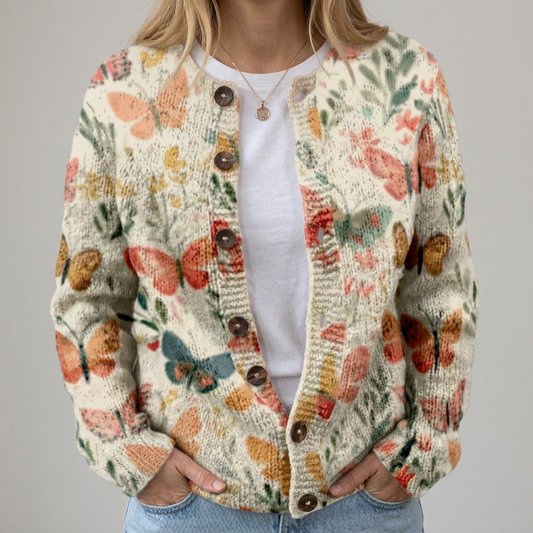Sophie | Gilet d'automne avec motif floral