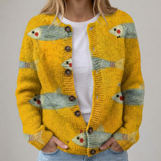 Anouk | Veste en tricot vintage avec motif imprimé
