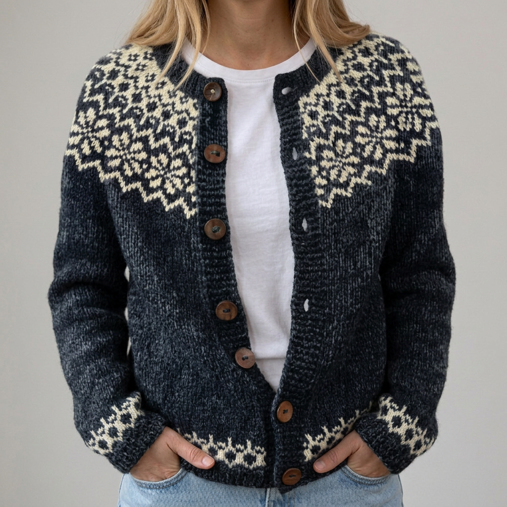 Greta | Gilet d'automne avec motif floral