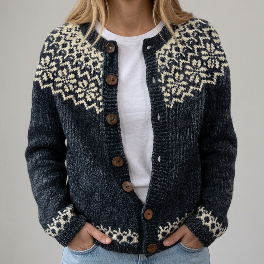 Greta | Gilet d'automne avec motif floral