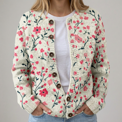 Mona | Gilet d'automne avec motif floral