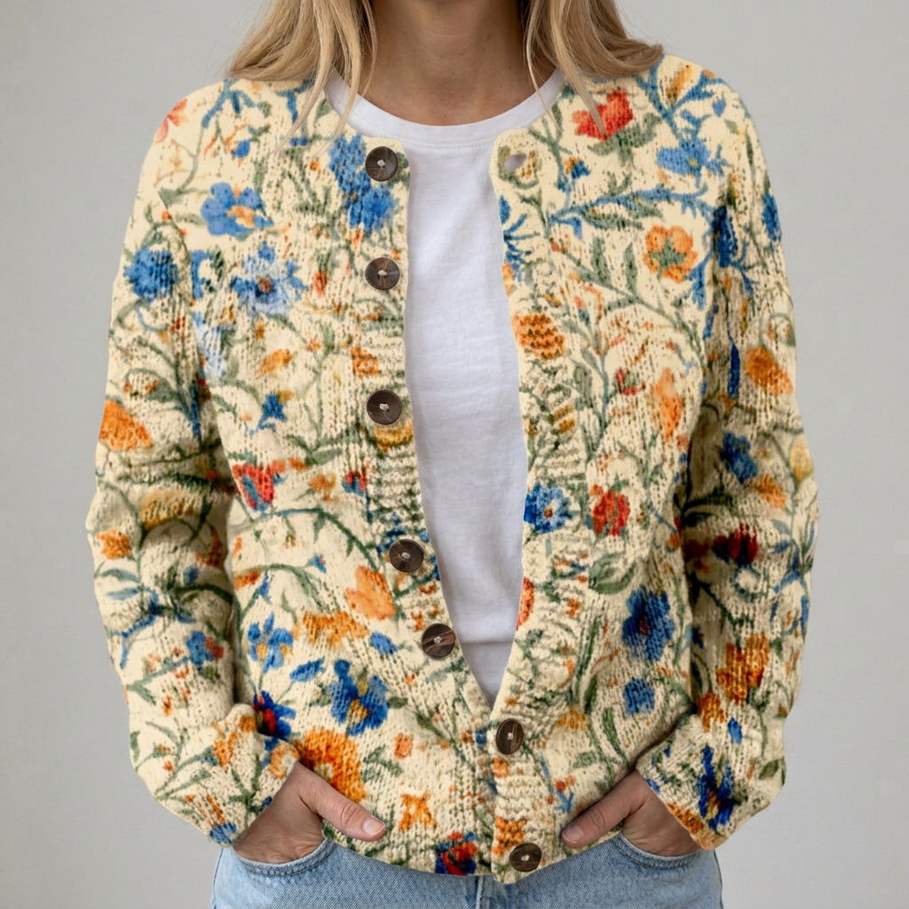 Louise | Cardigan Florale d'Automne