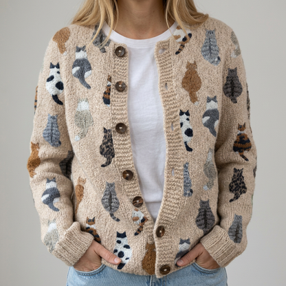 Flora | Gilet confortable avec motif de chats