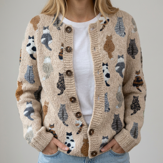 Flora | Gilet confortable avec motif de chats