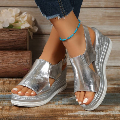 Baylie - Sandales Stylées Métalliques